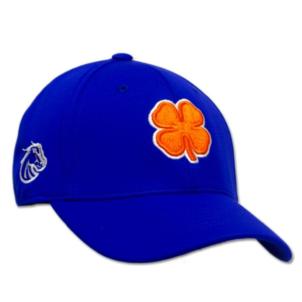 Boise State BSU Bronco Black Clover Live Lucky Golf Hat Cap Blue Flex Fit